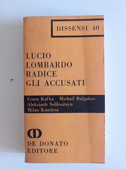 Gli accusati - Lucio Lombardo Radice - copertina