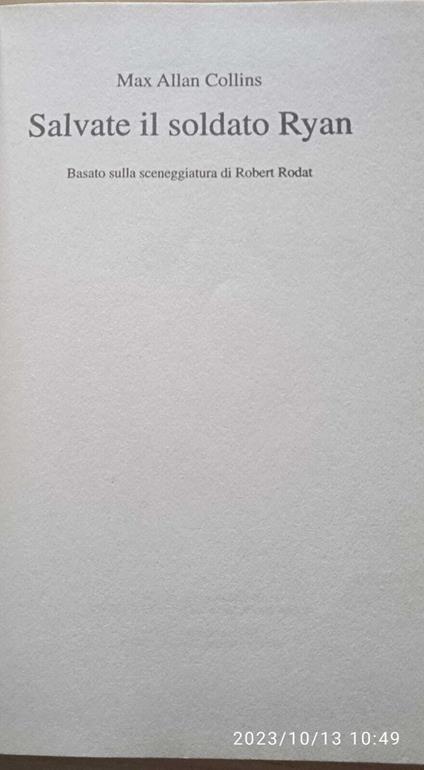 Salvate il soldato Ryan - Max Collins - copertina