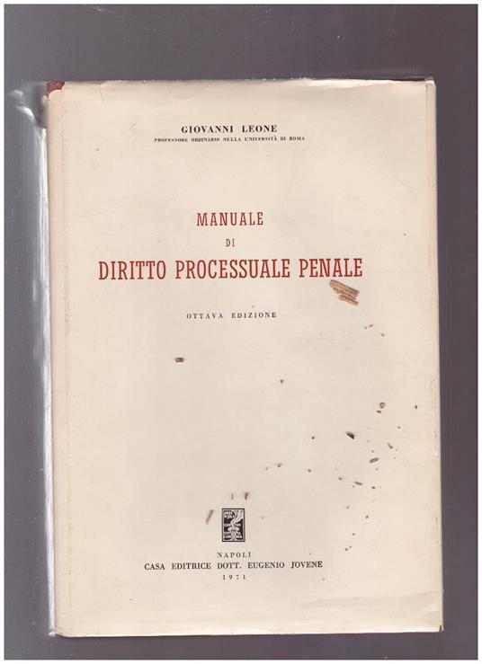 Manuale di diritto processuale penale - Giovanni Leone - copertina