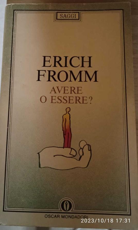 Avere o essere? - Erich Fromm - copertina