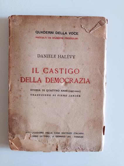 Il castigo della democrazia - Daniel Halévy - copertina