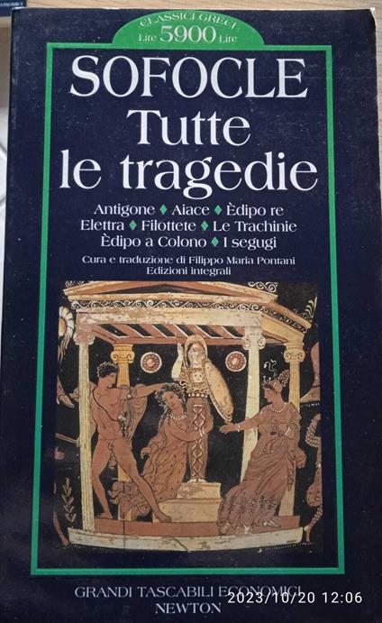 Tutte le tragedie - Sofocle - copertina