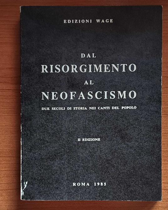 Dal risorgimento al neofascismo - copertina