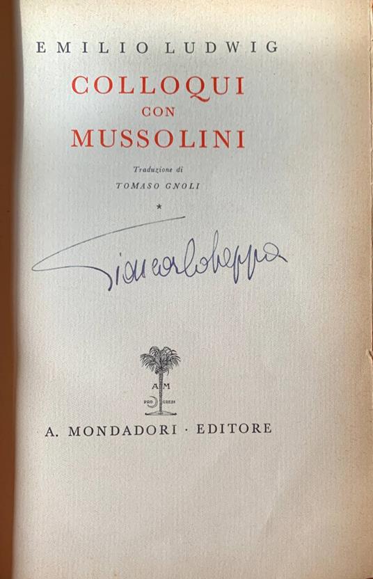 Colloqui con Mussolini - Emil Ludwig - copertina