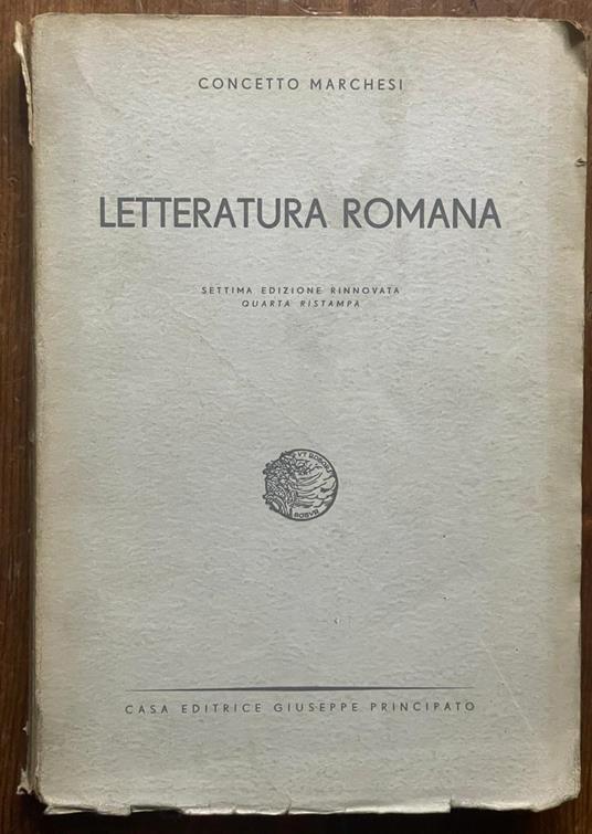 La Letteratura Romana - Concetto Marchesi - copertina