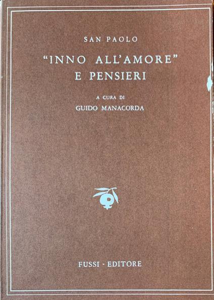 Inno all'amore e ai pensieri - Paolo San - copertina