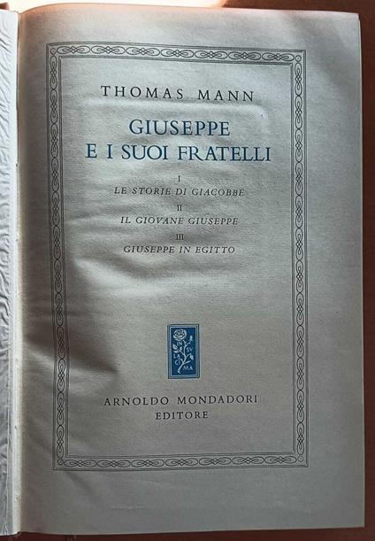 Giuseppe e i suoi fratelli - Thomas Mann - copertina