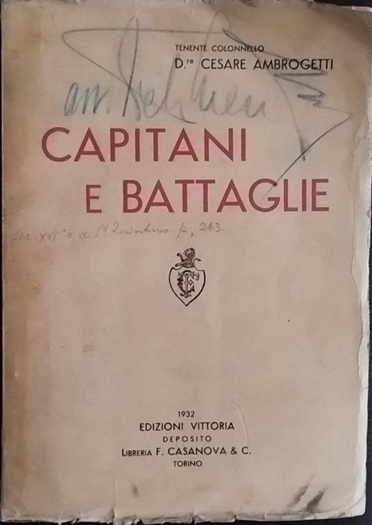 Capitani e battaglie - Cesare Ambrogetti - copertina
