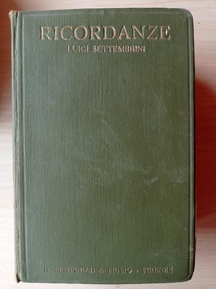 Ricordanze della mia vita - Luigi Settembrini - copertina