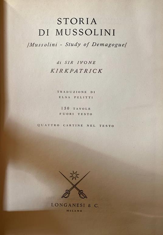 Storia di Mussolini - Ivone Kirkpatrick - copertina