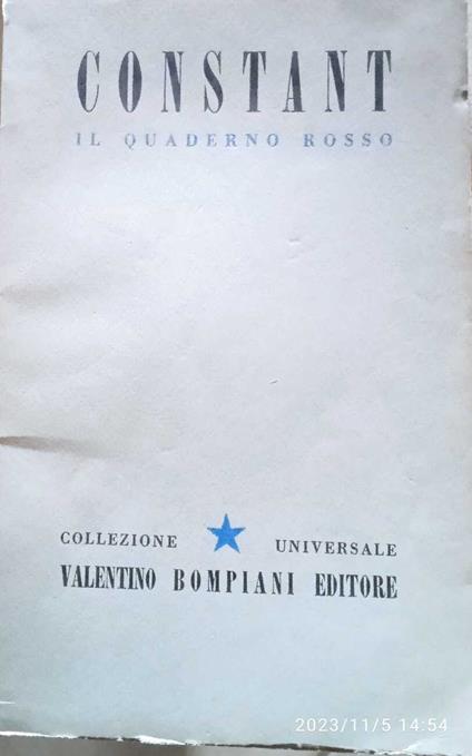 Il quaderno rosso - Benjamin Constant - copertina