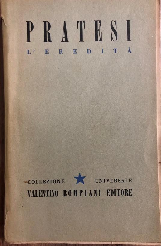 L' Eredità - Mario Pratesi - copertina