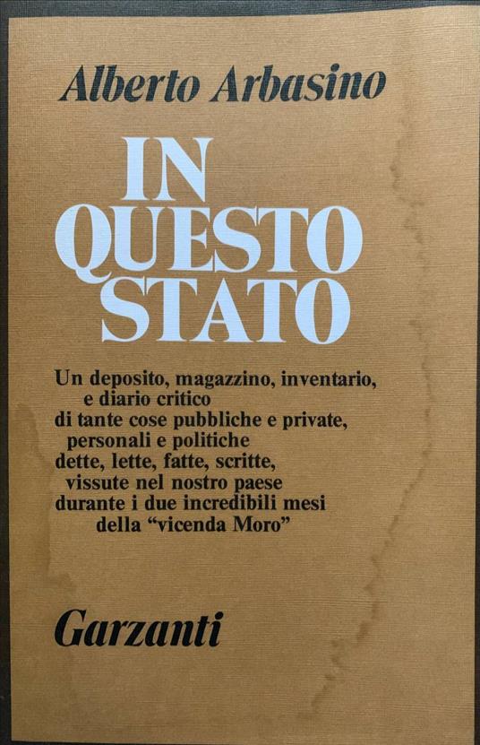In questo Stato - Alberto Arbasino - copertina