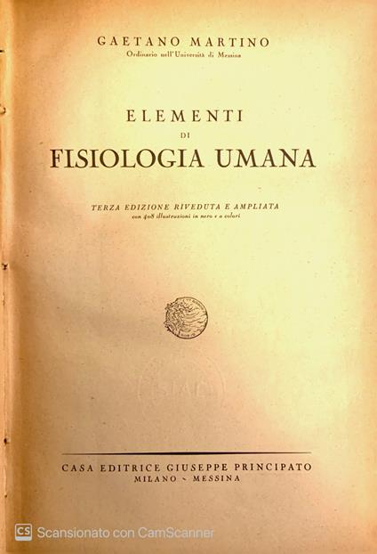 Elementi di fisiologia umana - Gaetano Martino - copertina