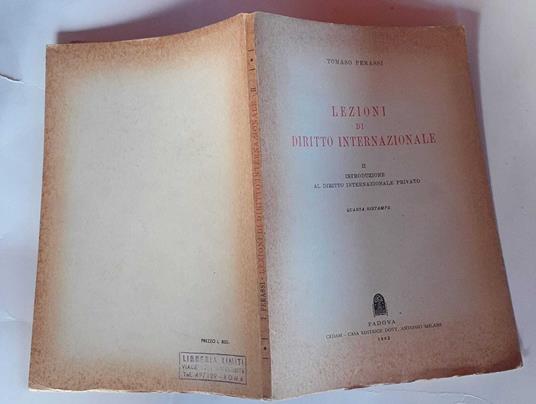 Lezioni di diritto internazionale. Volume II - Tomaso Perassi - copertina