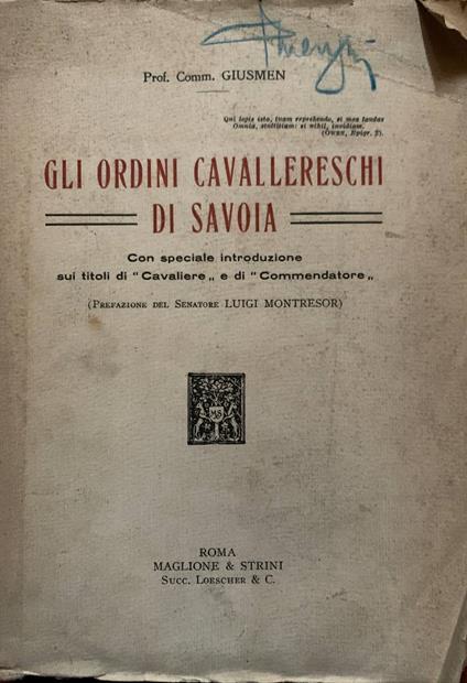 Gli ordini cavallereschi di Savoia - copertina