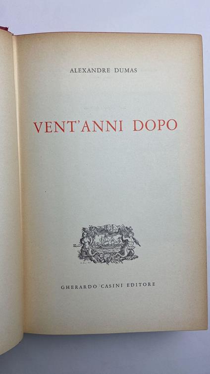 Vent'anni dopo - Alexandre Dumas - copertina