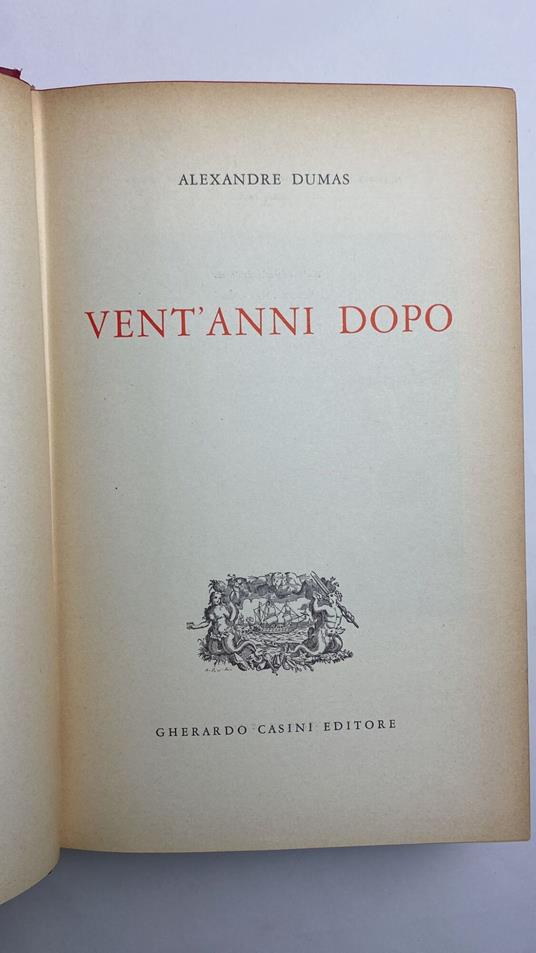 Vent'anni dopo - Alexandre Dumas - copertina