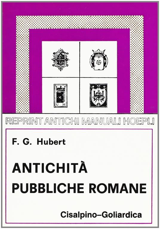 Antichità Pubbliche Romane (rist. anast. 1902) - copertina