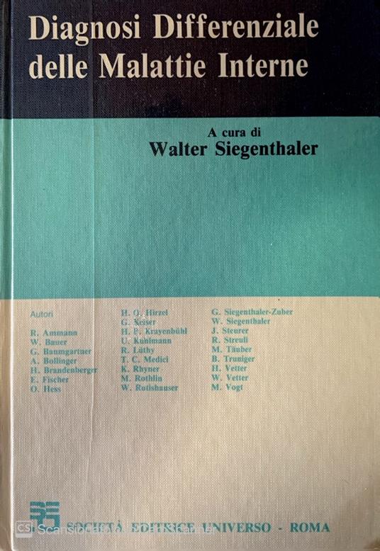 Diagnosi differenziale delle malattie interne - copertina