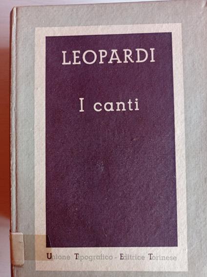 I Canti - Giacomo Leopardi - copertina