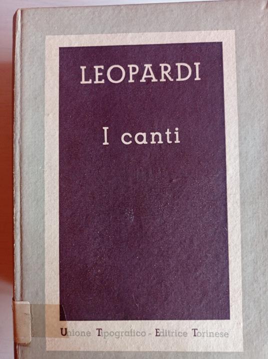 I Canti - Giacomo Leopardi - copertina