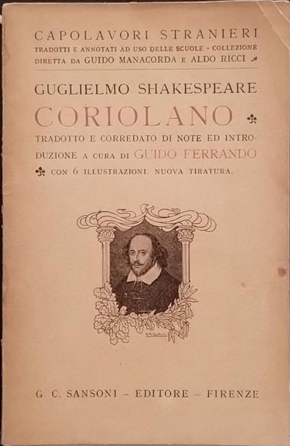 Coriolano - William Shakespeare - copertina