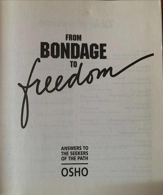 From Bondage to Freedom: Answers to Seekers of the Path - Osho - copertina