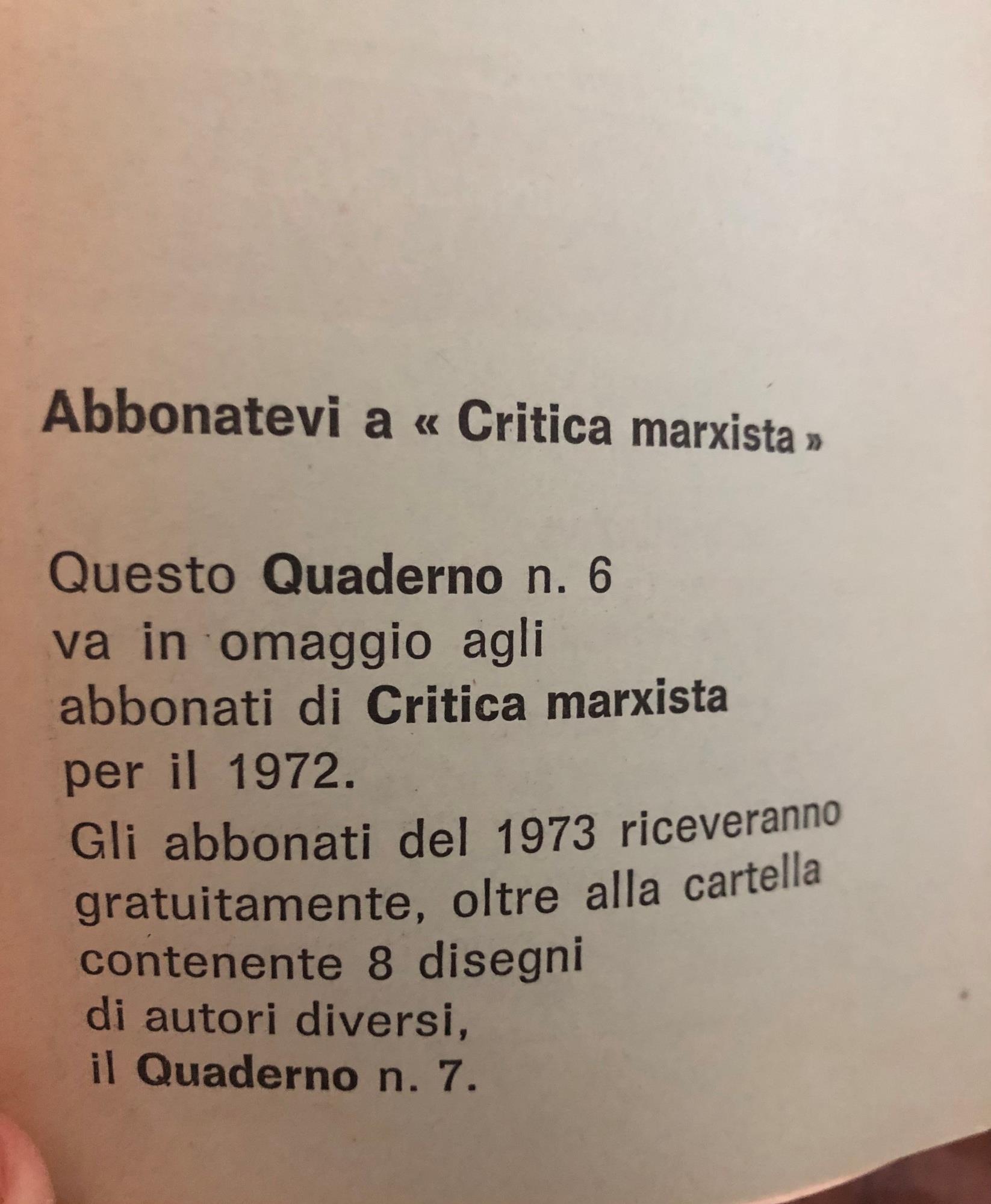 Sul marxismo e le scienze. Quaderno n. 6 di Critica Marxista