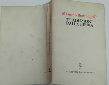 Traduzioni dalla Bibbia - Massimo Bontempelli - copertina