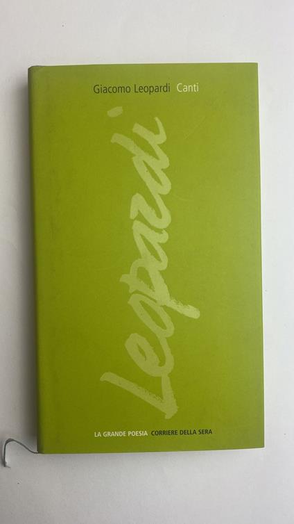 Canti - Giacomo Leopardi - copertina