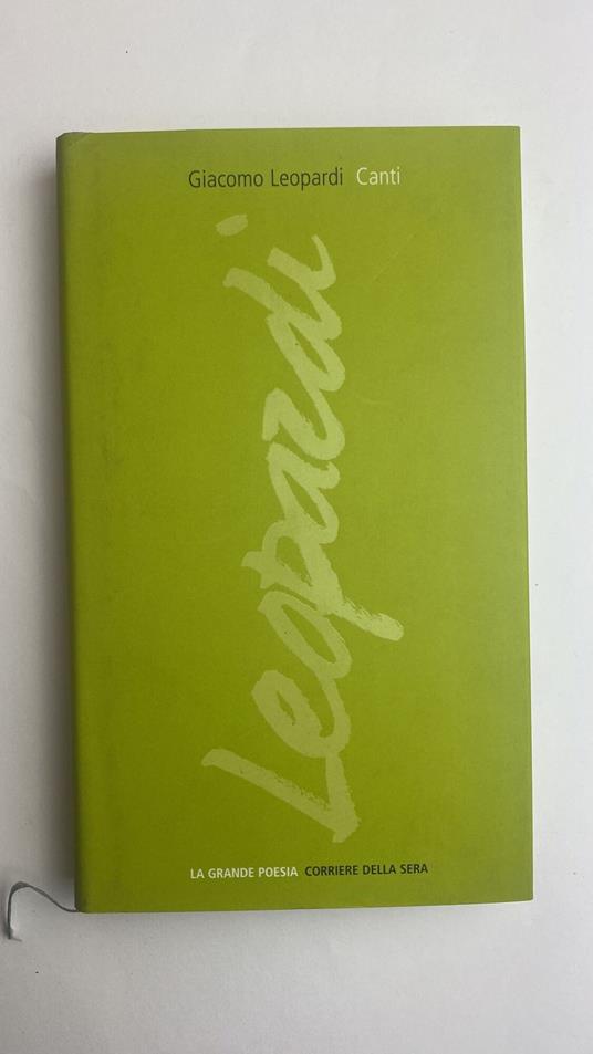 Canti - Giacomo Leopardi - copertina