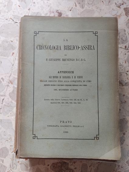La cronologia biblico-Assira - Giuseppe Brunengo - copertina
