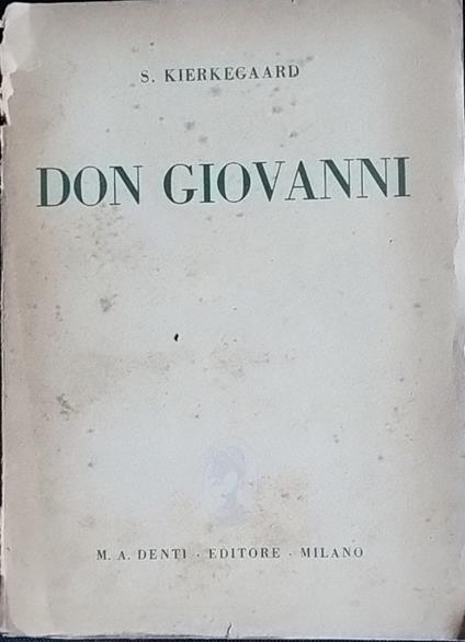 Don Giovanni - Sören Kierkegaard - copertina