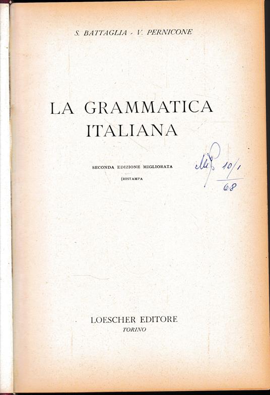 La grammatica italiana - copertina