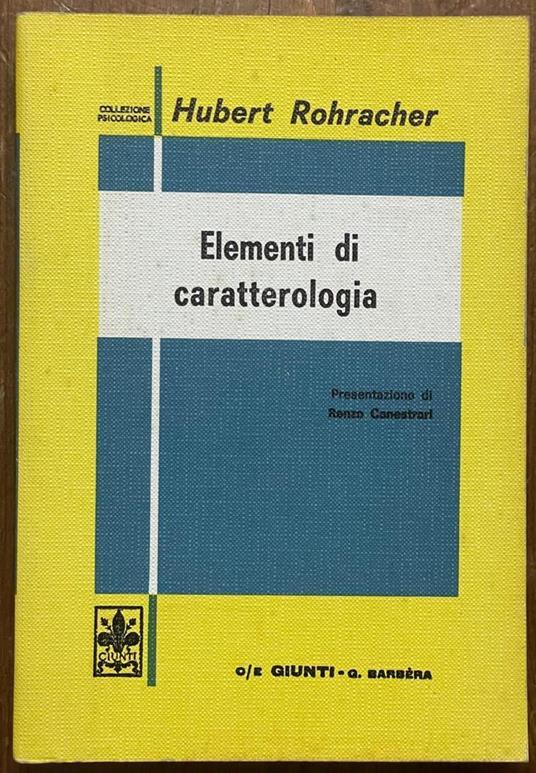 Elementi di caratterologia - copertina