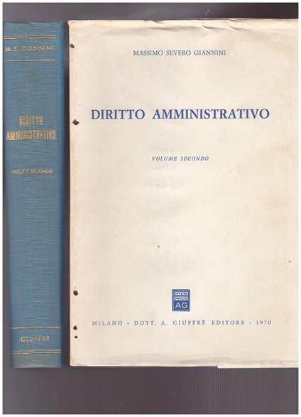 Diritto amministrativo Vol. II - Massimo Severo Giannini - copertina