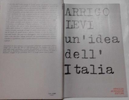 Un'idea dell'Italia - Arrigo Levi - copertina