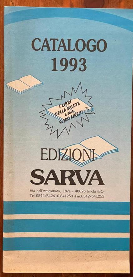 catalogo 1993 edizioni sarva - copertina