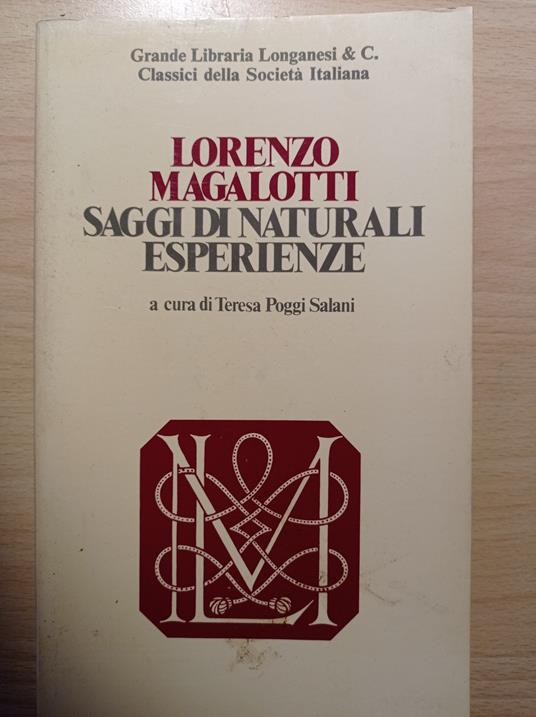 Saggi di naturali esperienze - Lorenzo Magalotti - copertina