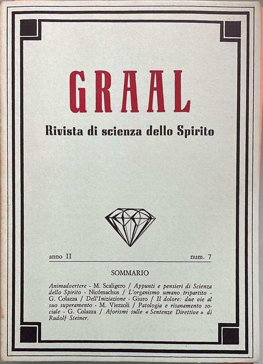 Graal. Rivista di scienza dello spirito. Anno II-Vol. II-Num. 7 - copertina