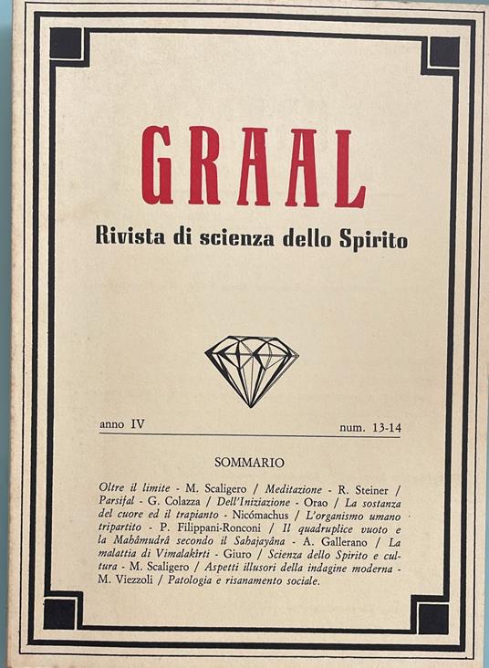 Graal. Rivista di scienza dello Spirito. Anno IV-Vol. IV-Num. 13-14 - copertina