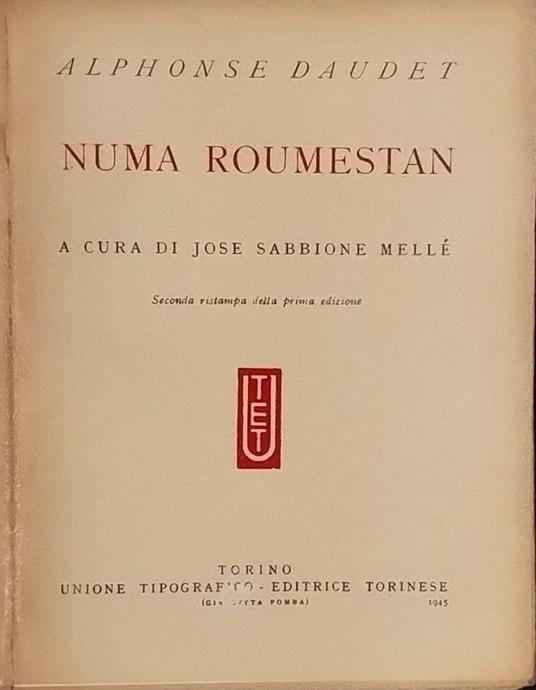 Numa roumestan - Alphonse Daudet - copertina