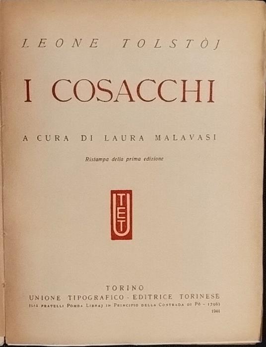 I cosacchi - Lev Tolstoj - copertina