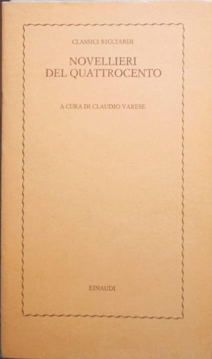 Novellieri del Quattrocento - Claudio Varese - copertina