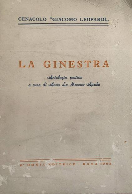 La ginestra - Giacomo Leopardi - copertina