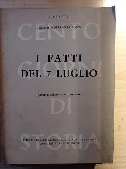 I fatti del 7 luglio - copertina