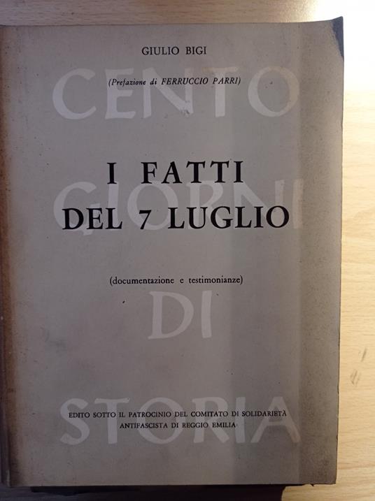 I fatti del 7 luglio - copertina
