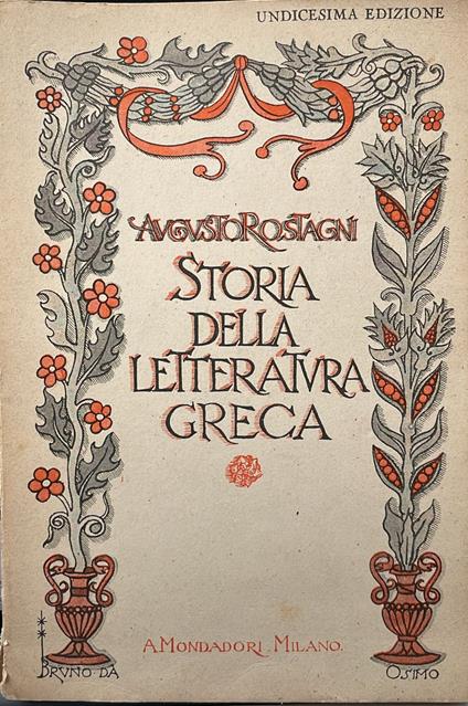 Storia della letteratura greca - Augusto Rostagni - copertina