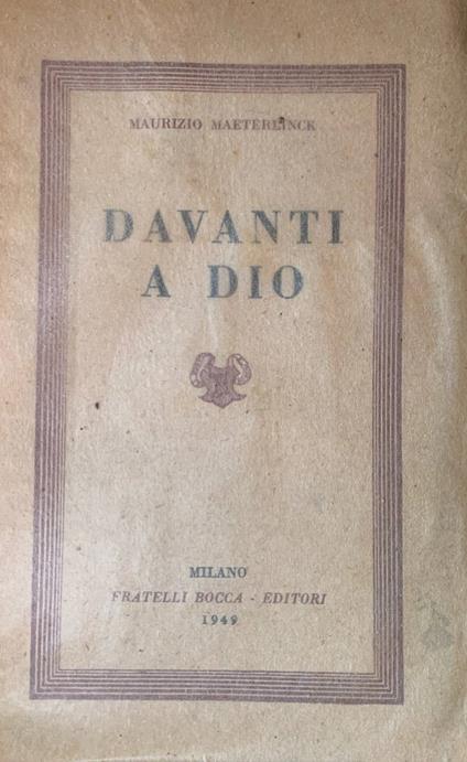 Davanti a Dio - copertina